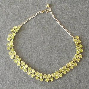 Vintage choker light green peridot color rhinestone